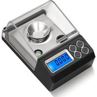 Balanza de miligramos 50g/0.001g, minibalanza de bolsillo de precisión con medición de calorías.,Tara, LCD, pinzas para polvo
