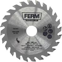 Ferm – Lame de scie circulaire 185mm 24T CSA1047 – Pour bois et plastique jusqu'à 22mm d'épaisseur – Coupe nette sans éclat