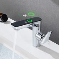 DETBOM Robinet de Lavabo LED Mitigeur de salle de bain Monocommande Robinet Chromé pour Salle de Bain Moderne