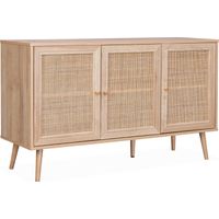 120cm sideboard cabinet with wooden effect Natural 120x39x70 cm - Boheme