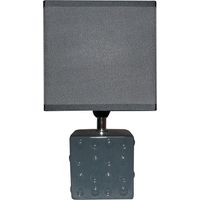 King Home DARK GREY TISCHLAMPE Keramik quadratischer Sockel 14x11x26h cm