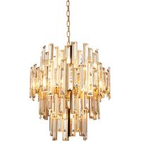 Endon Viviana Plafonnier à effet doré, cristal champagne, 12 x E14