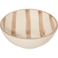 Zafferano Set 6 Ciotole Righe Collezione Lido Colore Sabbia in Ceramica Artigianale Italiana Design Righe Verticali Eleganti per Tavola Design