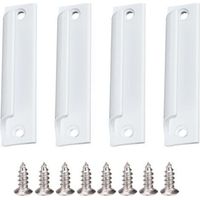 ALLIANDISPoignée de porte, 4 pièces avec vis, poignée de porte de balcon, convient aux portes d'armoires à tiroirs, blanc