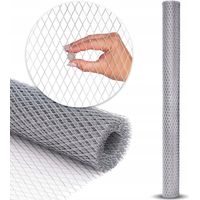 Armature métallique galvanisée déployée pour plâtre - 100 cm x 10 m - Leduchowski, pour le renforcement du plâtre, des murs et des plafonds, maille 32 x 14 mm, épaisseur 0,6 mm