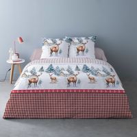 Housse de couette 240x220 + 2 taies flanelle 100% coton