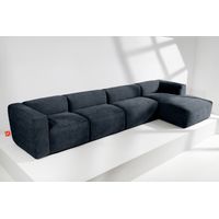 KONSIMO BUFFO Ecksofa Rechts 6-Sitzer mit extrem weicher und bequemer Sitz, blau