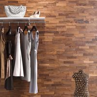 Woodwall – Panneau décoratif mural en bois de noyer huilé – Dimensions 50 x 200 mm – Surface 1 m² – Installation facile avec colle adaptée