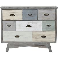 Cajonera Abeto 100X40X80 8 Cajones Envejecido Gris