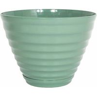 40cm Vale Planter with In-Built Saucer - Plastic - L40 x W40 x H30 cm - Sage Green