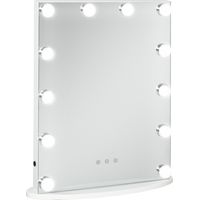 Espejo de Maquillaje Estilo Holly Espejo de Tocador Táctil con 12 Luces LED Ajustables 41,5x13,5x51 cm Blanco