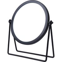 Round Round Metal Frame Swivel Makeup Mirror for Tabletop Black