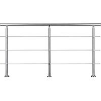 Aica Sanitaire – Garde-corps inox 201 240cm – 1 main courante Ø42.4mm – 3 traverses – Angle réglable 0-40° – Pour piscines et balcons