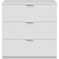 Comò 3 cassetti bianco opaco 77x38x80 cm - Alba
