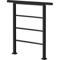 Barandilla escalera 95 cm pasamanos kit installation angle ajustable 1-3 escalones noir