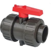 Kugelhahn mit doppelter Verbindung PVC HTA D.50
