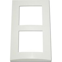 Plaque double blanche 2 postes verticale entraxe 57mm – Bord biseauté – Pour appareillage mural – Non compatible autres marques – Alternative Elec