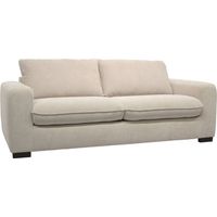 Canapé lit convertible 3 places tissu chenille avec matelas 10cm - Fabriqué en France - Nido Chenille Beige