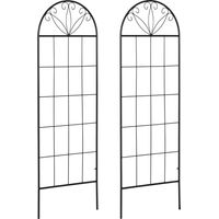 Outsunny – Treillis de jardin pour plantes grimpantes – Lot de 2 supports en métal noir – Dimensions 51x152cm – Traitement peinture extérieure