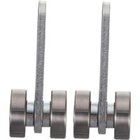 2pcs Sliding Door Roller Double Bearing Hanging Wheel for Cupboard Door Garage Heavy Duty Rail Wheels Fixing Set