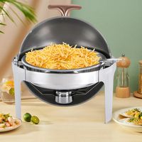 180 ° round Flip poêle à manger, 6l inox grande capacité isolation poêle à manger, 47 47 45cm