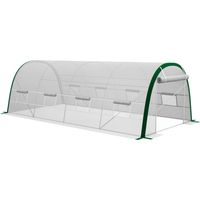 Outsunny – Serre tunnel 18 m² – Dimensions 6x3x2m – Acier galvanisé – Bâche PE anti-UV 140g/m² – 8 fenêtres et porte zippée
