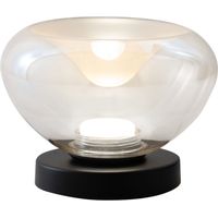Lampe De Table Brena - Cognac Fabas Luce - Led 11W Dimmable Tactile - Verre Borosilicate Concave Cognac