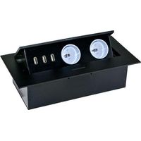 Orno 5901752485730 presa da ufficio USB nera 2 prese 3 porte USB