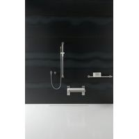 HEWI 805.33.100 92 Brausehalterstange der Serie 805 Classic, Edelstahl, schliff, Achsmaß 600 mm, D: 33 mm, in HEWI Farbe 92 (Anthrazitgrau)