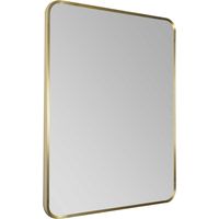 JTP Hix Bathroom Mirror Without Light 800mm H x 600mm W - Brushed Brass