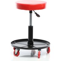 Xpotool – Tabouret de mécanicien réglable 38-50 cm – Siège rembourré pivotant 360° – Charge maximale 130 kg – 5 roulettes pour mobilité
