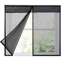 Zanzariera magnetica per finestra 100x120 cm – Protezione dalle zanzare con chiusura automatica – Fibra di poliestere resistente – Nera