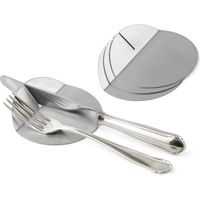Weis Portaposate Set 4, Acciaio Inossidabile, Argento, 9x9x1,8 cm