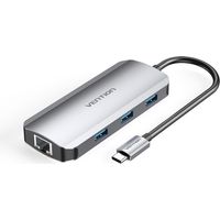 Vention TOHHB Docking Station 6 in 1 Alluminio Argento