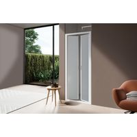 Nicchia doccia 90 cm saloon con profili in alluminio bianco opaco e finitura pannelli stampato - America 4