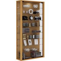 Vitrosa Maxi Vitrinenschrank wandhängend mit 2 Glastüren und Licht Buche dekor.