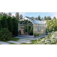 Gewächshaus Vitavia Planet 6200, Alu+gehärtetem Glas 3 mm, 195x321 H207 cm,mit Fundament von Ezooza