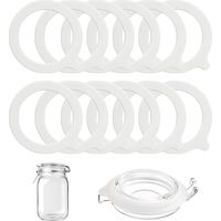12 Pièces Remplacement de Joints de Bocal en Silicone, 95x70 mm, Joint Bocaux Joints Caoutchouc, D'éTanchéIté de Bocal, Joints d'Étanchéité pour Bocal Mason, Bocaux en Verre Couvercles (Blanc)