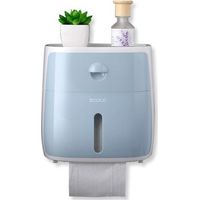 Strong Adhesive Toilet Paper Holder, No Drilling, Bath Fixtures, 3M Self Adhesive, with Waterproof and Dustproof (Blue)