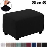 BRAVIX Housse De Pouf Extensible Housse De Protection Pour Pouf Housse De Rangement Pour Pouf Housse De Protection Pour Meubles Housse De Protection Soft Rectangle Avec Ceinture Élastique ----- S ----