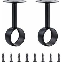 Porte-tube rond épaissi en acier inoxydable - noir, pour tubes ronds de 32 mm de diamètre, 92 mm × 46 mm, 2pcs