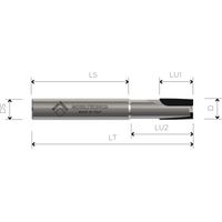 FRESE IN DIAMANTE POLICRISTALLINO A TAGLIENTI NEGATIVI Z2 CON CORPO HW - MOBILTECNICA .22D10 LU1 20 LU2 28 DS10 LT75 Z2 AX5°- DX H3,5