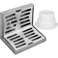 BUNTHAUS PA Piletta di scarico angolare, piletta di scarico angolare a L, piletta di scarico laterale in acciaio inox, piletta di scarico laterale destro, per cucina, balcone, bagno