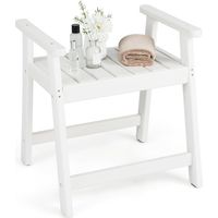 Shower Bench with Armrests, Waterproof HDPE, 150kg Capacity