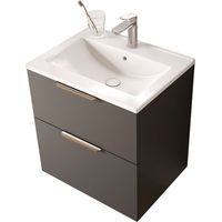 BERNSTEIN - Mobile bagno antracite opaco 60x46x62cm (LxPxA) 2 cassetti, maniglie nero opaco - TIM60 Antracite opaco, Nero opaco