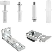 Shine Home 6 pièces Kit de réparation pour portes pliantes, pièce de rechange pour réparation de quincaillerie de portes pliantes avec pivots de 1 cm, roue de guidage de 2,2 à 2,5 cm et supports pour