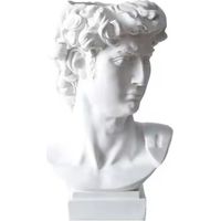 Lapicero Resina Pinceles Rostro Busto David Color Blanco 12x7cm - SpazioLuzio