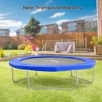Filet de sécurité pour trampoline + bâche de protection + échelle, lot d'accessoires bleu pour diamètre 8ft à 15ft (244cm).