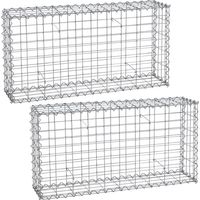 Estexo – Gabion spirale en pierre 100x50x20 cm – Lot de 2 – Treillis métallique galvanisé – Maille 5x10 cm – Construction rapide et facile