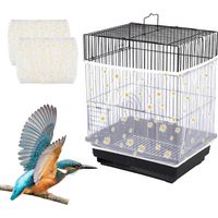 Filet Cage Oiseaux, Couverture de Cage à Oiseaux 2 Pièces, Ventilé est Antipoussière, Cage Universelle Ronde et Carrée, Extensible Couverture Cages à Oiseaux
